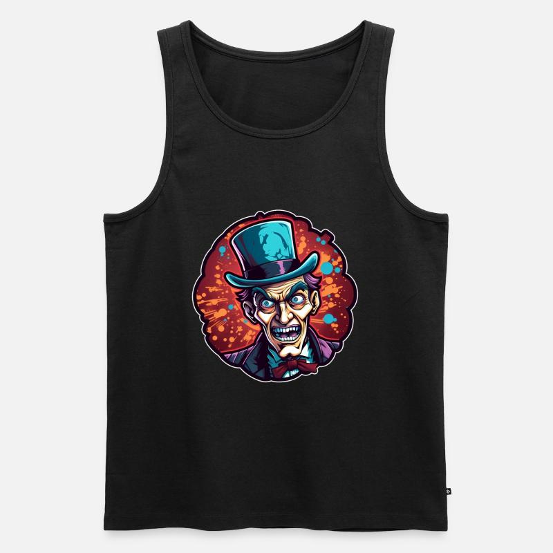 Halloween Mann gruselig - Männer Premium Bio Tank Top - Schwarz