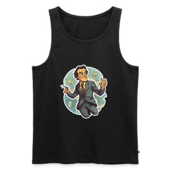 Richard Feynman - Débardeur bio Premium Homme - noir - Devant - AI Model Male 178 light (178cm)