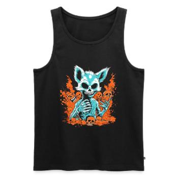 Halloween Fuchs Skelett - Männer Premium Bio Tank Top - Schwarz - Vorne - AI Model Male 178 light (178cm)