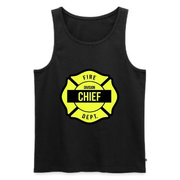 Division Chief Feuerwehr - Männer Premium Bio Tank Top - Schwarz - Vorne - AI Model Male 178 light (178cm)