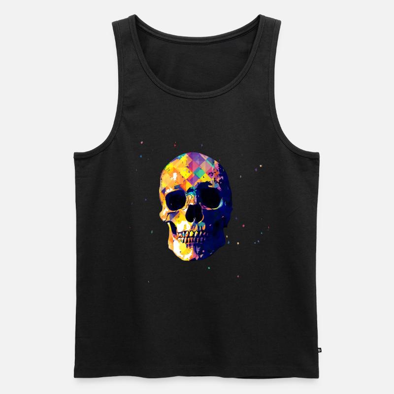 Totenkopf - Männer Premium Bio Tank Top - Schwarz