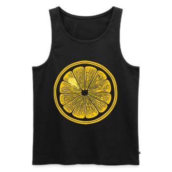 Zitrone für einen Zitronen Liebhaber - Männer Premium Bio Tank Top - Schwarz - Vorne - AI Model Male 178 light (178cm)