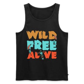 Native American Spiritual Raven Freedom - Men's Premium Organic Tank Top - black - Front - AI Model Male 178 light (178cm)