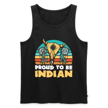 Native American Skull - Men's Premium Organic Tank Top - black - Front - AI Model Male 178 light (178cm)