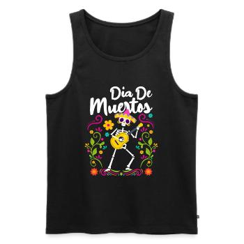 Feiertag Allerseelen Knochen Spanisch - Männer Premium Bio Tank Top - Schwarz - Vorne - Michal (187cm)