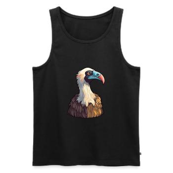 Illustration à l’aquarelle Kawaii Cartoon Vulture - Débardeur bio Premium Homme - noir - Devant - Michal (187cm)