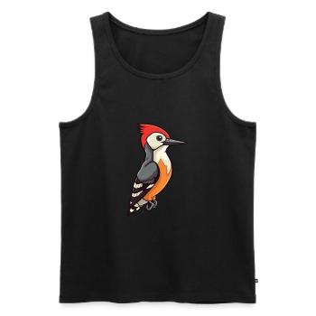 Pic Cartoon Kawaii Aquarelle Illustration - Débardeur bio Premium Homme - noir - Devant - AI Model Male 178 light (178cm)