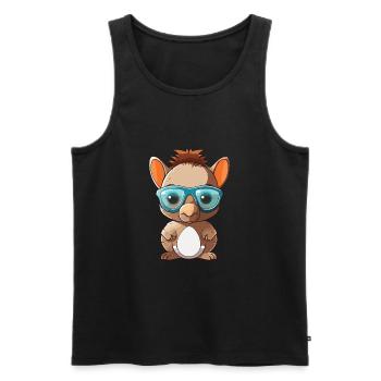 Armadillo With Glasses Cartoon Kawaii Illustration - Men's Premium Organic Tank Top - black - Front - Michal (187cm)