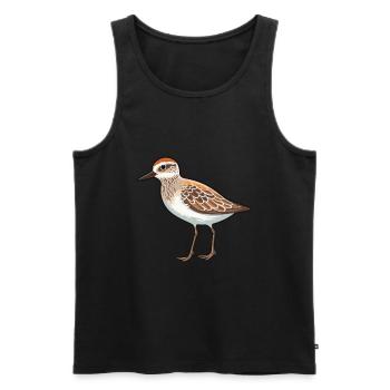 Sandpiper Cartoon Kawaii Aquarelle Illustration - Débardeur bio Premium Homme - noir - Devant - Michal (187cm)