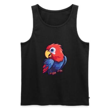 Rosella Cartoon Kawaii Aquarelle Illustration - Débardeur bio Premium Homme - noir - Devant - Michal (187cm)