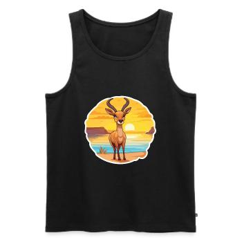 Antilope Lustige Karikatur Kawaii Strand Illustration - Männer Premium Bio Tank Top - Schwarz - Vorne - Michal (187cm)