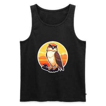 Falcon Funny Cartoon Kawaii Beach Illustration - Men's Premium Organic Tank Top - black - Front - Michal (187cm)