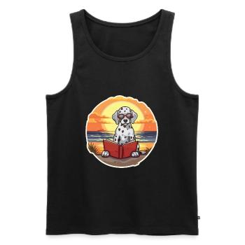 Dalmatiner Niedliche Lustige Karikatur Kawaii Buch Strand - Männer Premium Bio Tank Top - Schwarz - Vorne - Michal (187cm)