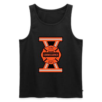 Deputy Chief of the Fire Department - Men's Premium Organic Tank Top - black - Front - AI Model Male 178 light (178cm)