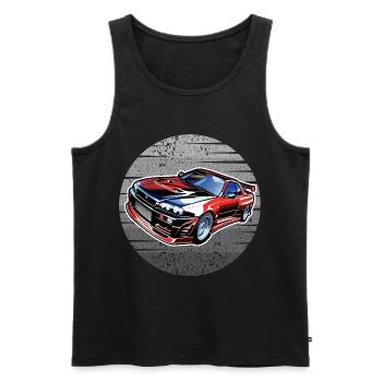 Jdm / Tuning / Turbocharger / Rims / Chiptuning - Men's Premium Organic Tank Top - black - Front - AI Model Male 178 light (178cm)