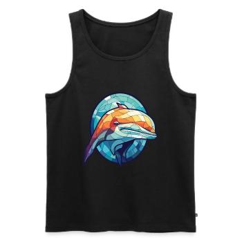 Baleine aquarelle colorée Animal animal de compagnie Illustration - Débardeur bio Premium Homme - noir - Devant - Michal (187cm)