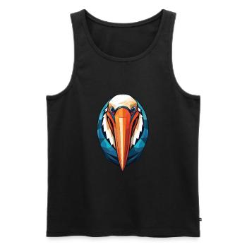 Pelikan-Vogel Buntes Aquarell Tier Cartoon - Männer Premium Bio Tank Top - Schwarz - Vorne - AI Model Male 178 light (178cm)