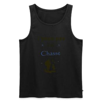 J'peux pas j'ai chasse - Débardeur bio Premium Homme - noir - Devant - Michal (187cm)