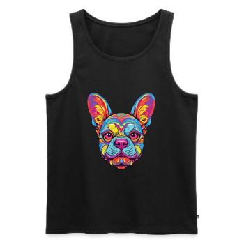 Bunter Hund Buntes Aquarell Tier Cartoon - Männer Premium Bio Tank Top - Schwarz - Vorne - Michal (187cm)