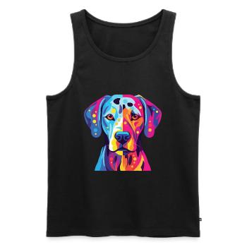 Dalmatiner Hund Buntes Aquarell Tier Karikatur - Männer Premium Bio Tank Top - Schwarz - Vorne - Michal (187cm)