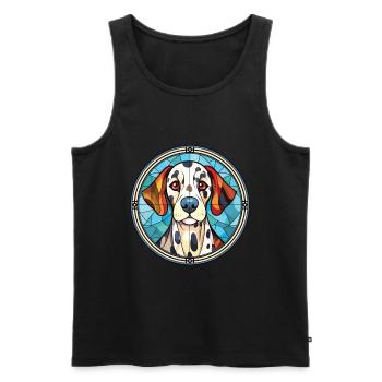 Dalmatiner Hund Buntes Aquarell Tier Karikatur - Männer Premium Bio Tank Top - Schwarz - Vorne - Michal (187cm)