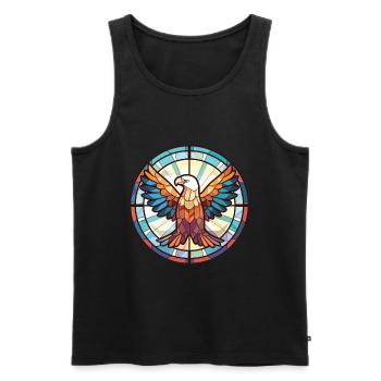 Eagle Colorful Watercolor Animal Pet Illustration - Men's Premium Organic Tank Top - black - Front - AI Model Male 178 light (178cm)