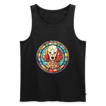Poodle Dog Colorful Watercolor Animal Illustration - Men's Premium Organic Tank Top - black - Front - Michal (187cm)
