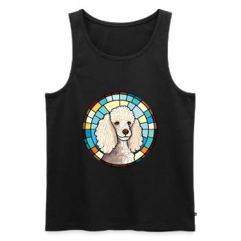Poodle Dog Colorful Watercolor Animal Illustration - Men's Premium Organic Tank Top - black - Front - Michal (187cm)