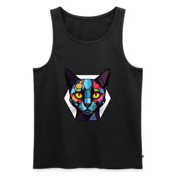 Bombay Cat Breed Illustration aquarelle colorée - Débardeur bio Premium Homme - noir - Devant - Michal (187cm)