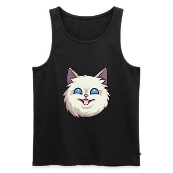 Illustration d’aquarelle de dessin animé de chat de Birmanie - Débardeur bio Premium Homme - noir - Devant - Michal (187cm)