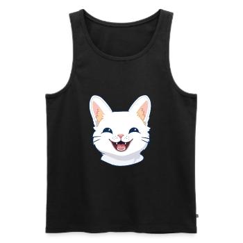 Ägäische Katze Karikatur Aquarell Illustration - Männer Premium Bio Tank Top - Schwarz - Vorne - Michal (187cm)