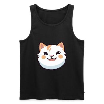 Asian Cat Colorful Cartoon Watercolor Illustration - Men's Premium Organic Tank Top - black - Front - Michal (187cm)