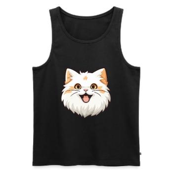 Ragamuffin chat dessin animé illustration à l’aquarelle - Débardeur bio Premium Homme - noir - Devant - Michal (187cm)