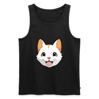 Japanisch Bobtail Katze Karikatur Aquarell Clipart - Männer Premium Bio Tank Top - Schwarz - Vorne - Michal (187cm)
