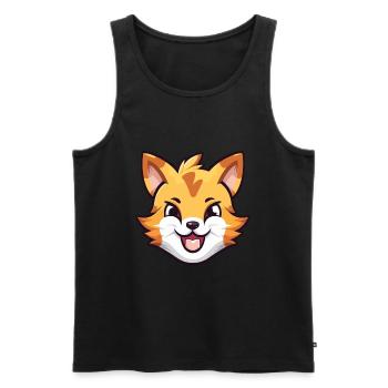 Tiger Cat Colorful Cartoon Watercolor Illustration - Men's Premium Organic Tank Top - black - Front - Michal (187cm)