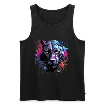 Black panther - Débardeur bio Premium Homme - noir - Devant - AI Model Male 178 light (178cm)