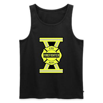 Feuerwehrmann Feuerwehrfrau - Männer Premium Bio Tank Top - Schwarz - Vorne - AI Model Male 178 light (178cm)