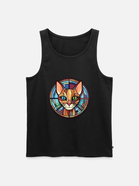 Havana Brown Cat Colorful Watercolor Illustration - Men's Premium Organic Tank Top - black