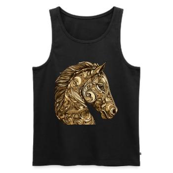 Horse Head Animal - Men's Premium Organic Tank Top - black - Front - Michal (187cm)