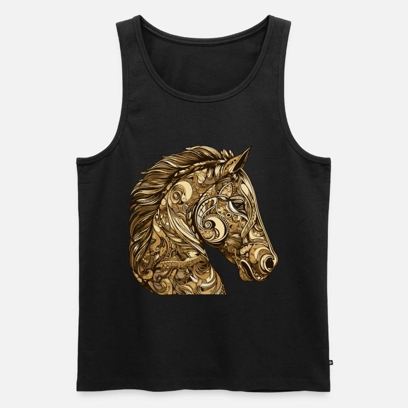 Pferd Kopf Tier - Männer Premium Bio Tank Top - undefined