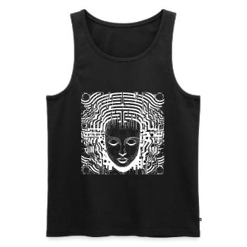 Gehirn Strukturen - Surreale Kunst - Männer Premium Bio Tank Top - Schwarz - Vorne - AI Model Male 178 light (178cm)