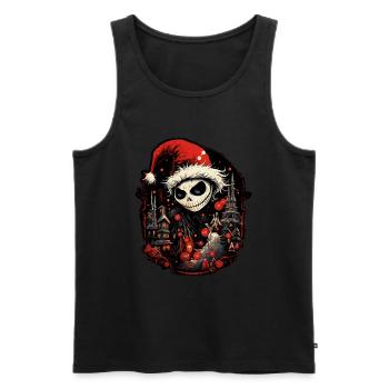 Noël effrayant - Motif d’Halloween de Noël - Débardeur bio Premium Homme - noir - Devant - AI Model Male 178 light (178cm)