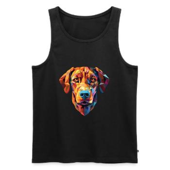 Alopekis Dog Breed Watercolor Glass Illustration - Men's Premium Organic Tank Top - black - Front - Michal (187cm)