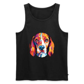 Beagle Harrier Dufthund Hunderasse Aquarell - Männer Premium Bio Tank Top - Schwarz - Vorne - AI Model Male 178 light (178cm)