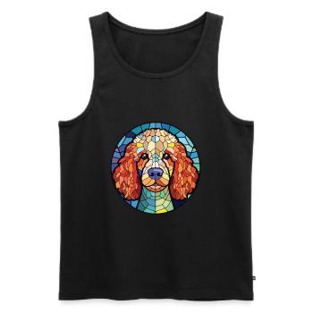 Pudel-Hunderasse Bunte Aquarell-Illustration - Männer Premium Bio Tank Top - Schwarz - Vorne - Michal (187cm)