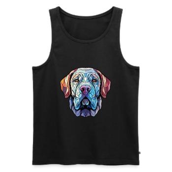 Mastiff napolitain chien race aquarelle colorée - Débardeur bio Premium Homme - noir - Devant - Michal (187cm)