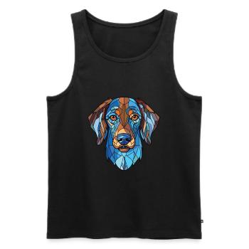 Bleu De Gascogne race chien aquarelle illustration - Débardeur bio Premium Homme - noir - Devant - AI Model Male 178 light (178cm)