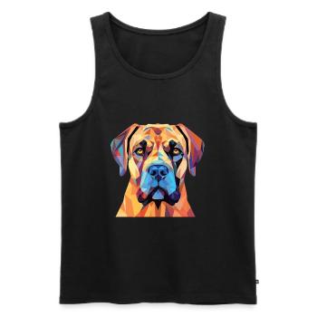Boerboel Dog Breed Watercolor Glass Illustration - Men's Premium Organic Tank Top - black - Front - Michal (187cm)
