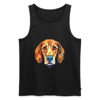 Bosnian Coarse Haired Hound Dog Breed Watercolor - Men's Premium Organic Tank Top - black - Front - AI Model Male 178 light (178cm)