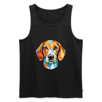 Canarian Warren Hound chien race verre aquarelle - Débardeur bio Premium Homme - noir - Devant - Michal (187cm)